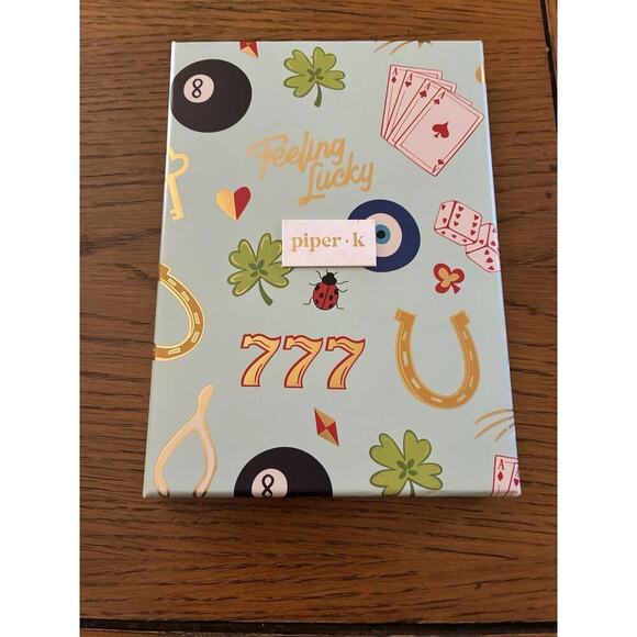 Piper K Feeling Lucky Bag Charm and Key Chain Gift Set with 8 Ball Dice Cards - Picture 4 of 4